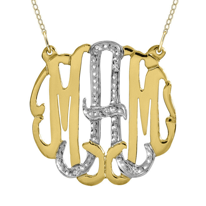 CZ Monogram Necklace by Purple Mermaid Designs Apparel & Accessories > Jewelry > Necklaces