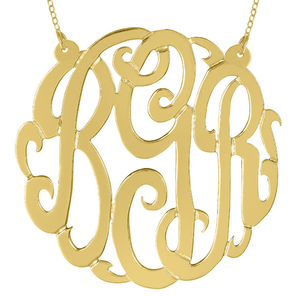 Gold Monogram Necklace on Split Chain by Purple Mermaid Designs Apparel & Accessories > Jewelry > Necklaces - 1