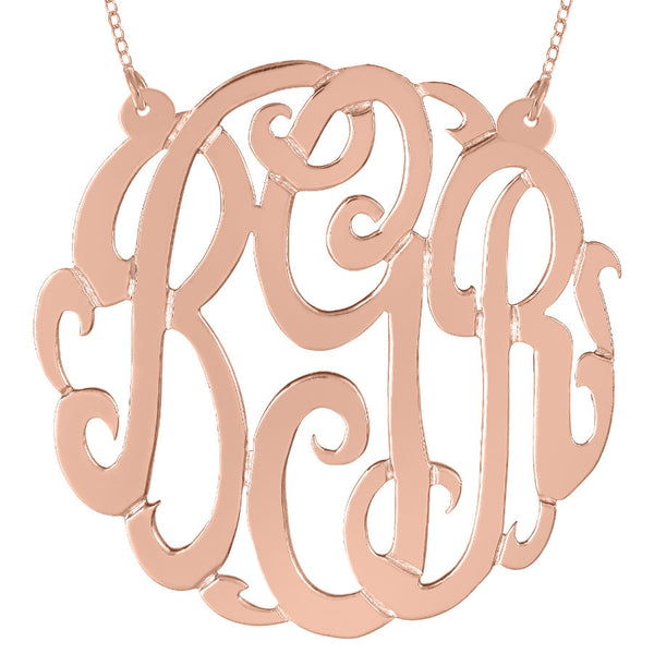 Rose Gold Plated Monogram Split Chain Necklace-Purple Mermaid Designs Apparel & Accessories > Jewelry > Necklaces - 1