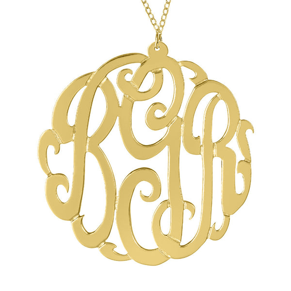 Gold Monogram Necklace by Purple Mermaid Designs Apparel & Accessories > Jewelry > Necklaces - 1