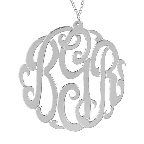 Sterling Silver Monogram Necklace by Purple Mermaid Designs Apparel & Accessories > Jewelry > Necklaces - 2