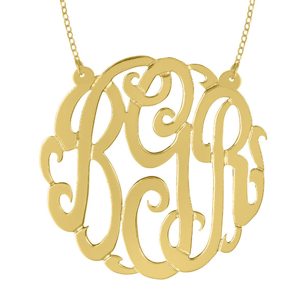 Gold Monogram Necklace on Split Chain by Purple Mermaid Designs Apparel & Accessories > Jewelry > Necklaces - 2
