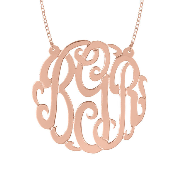 Rose Gold Plated Monogram Split Chain Necklace-Purple Mermaid Designs Apparel & Accessories > Jewelry > Necklaces - 3