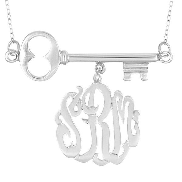 Skeleton Key Monogram Necklace by Purple Mermaid Designs Apparel & Accessories > Jewelry > Necklaces - 3