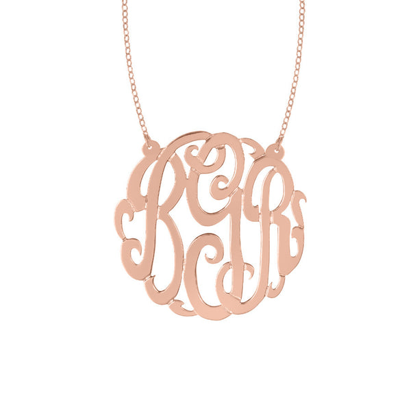 Rose Gold Plated Monogram Split Chain Necklace-Purple Mermaid Designs Apparel & Accessories > Jewelry > Necklaces - 4