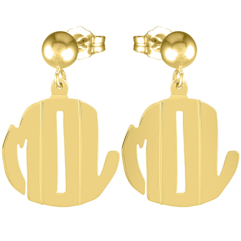 24K Gold Plated Block Post Dangle Earrings by Purple Mermaid Designs Apparel & Accessories > Jewelry > Earrings